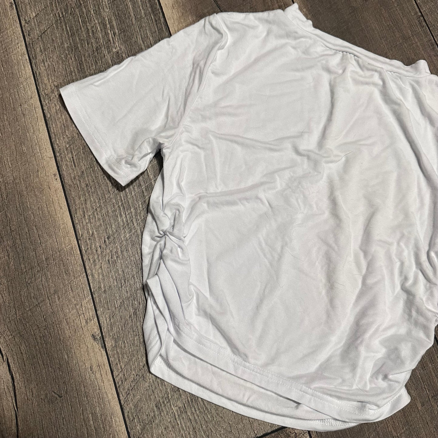 Halara White Cinch Sides Crop Tee