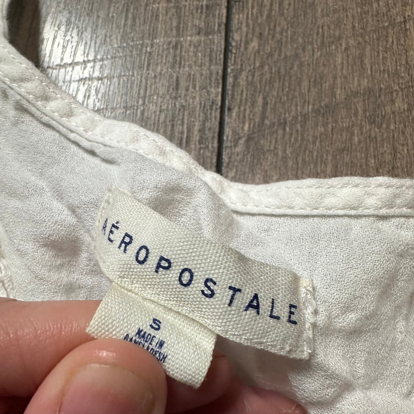 Aeropostale White Babydoll Long Sleeve