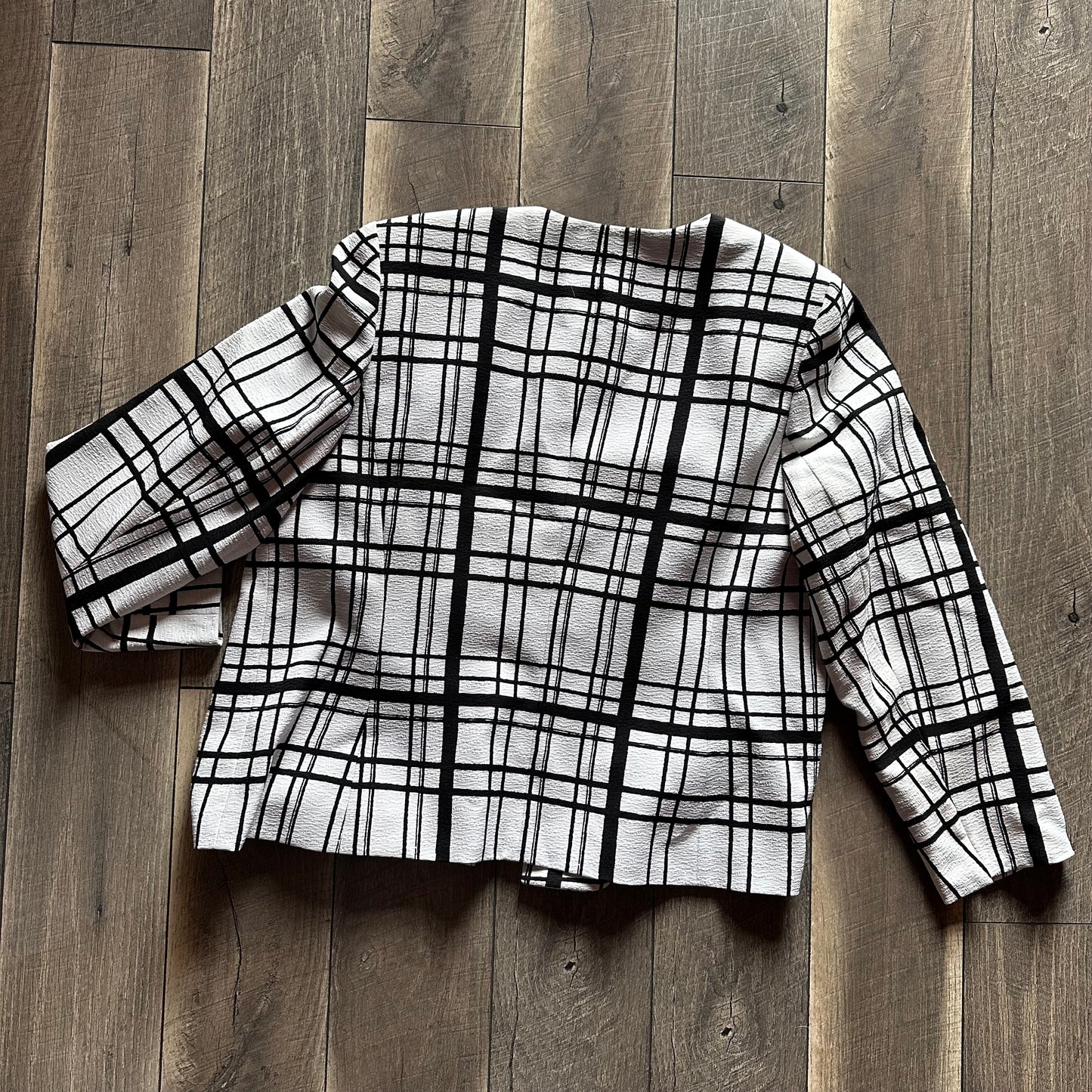 Jones Studio Plaid Open Blazer