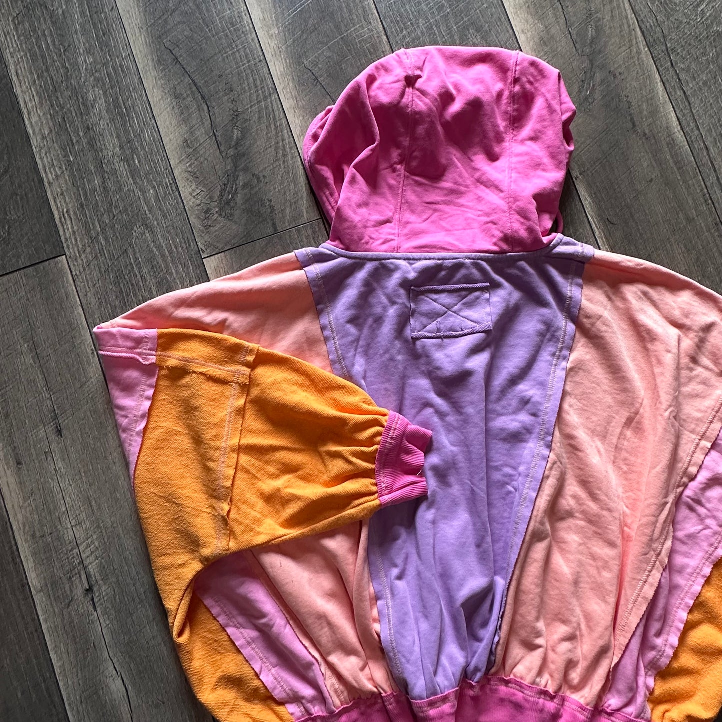 BiBi Super Oversized Colorblock Terry Zip Hooded Jacket (new with tags)