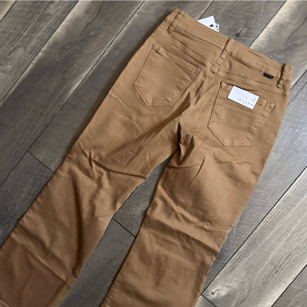 Risen Hi Rise Ankle Crop Mocha Jeans