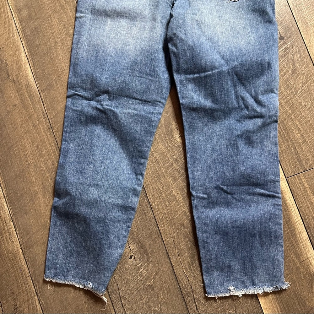 7 For All Mankind Hi Waist Crop Straight Jeans