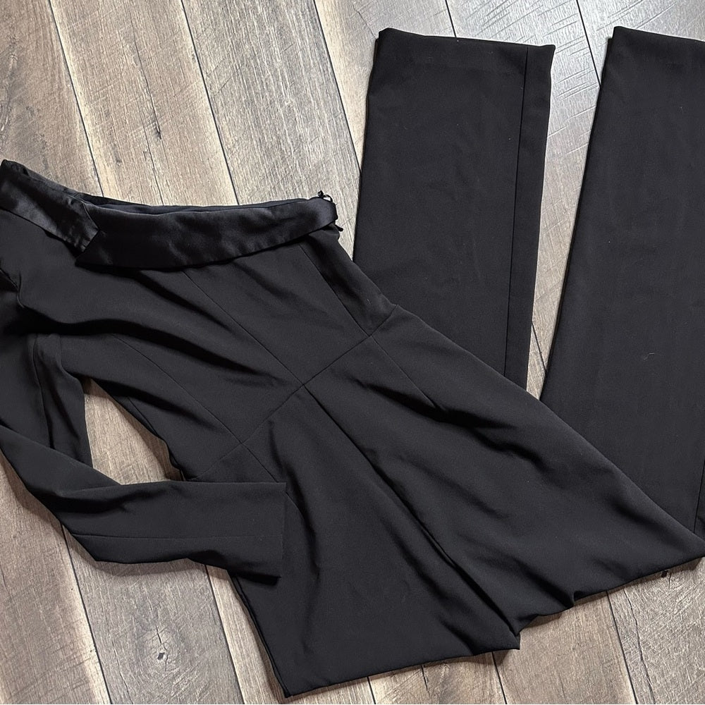 Zara Asymmetric One Sleeve Black Jumpsuit