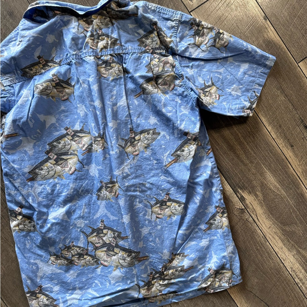Columbia Fish n Beer Short Sleeve Button Down