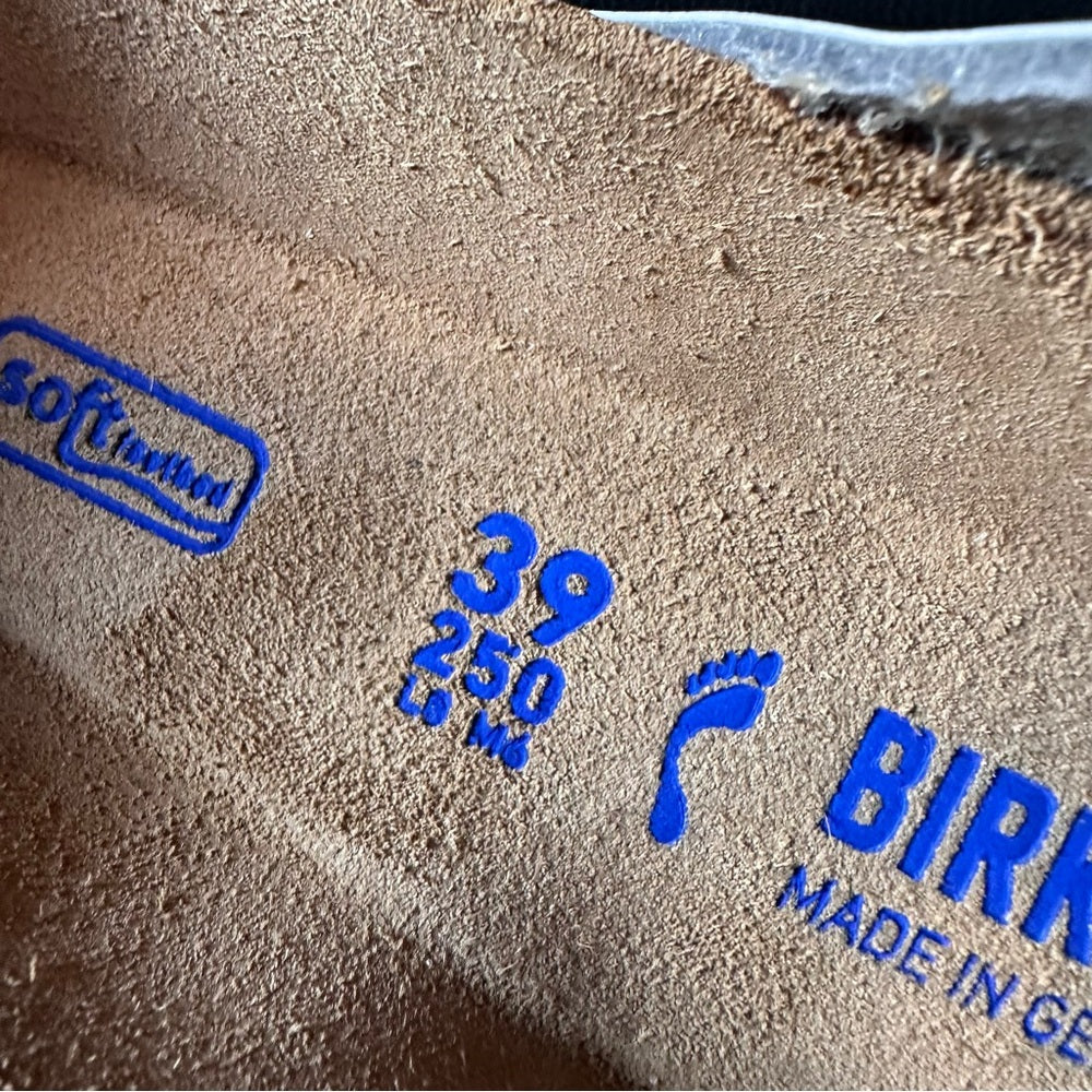 Birkenstock Arizona Soft Footbed Leather Metallic Silver