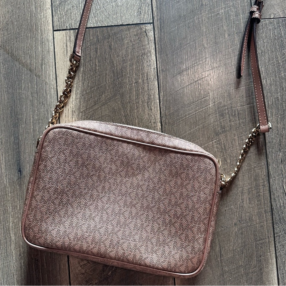 Michael Kors Jet Set Metallic Logo Crossbody