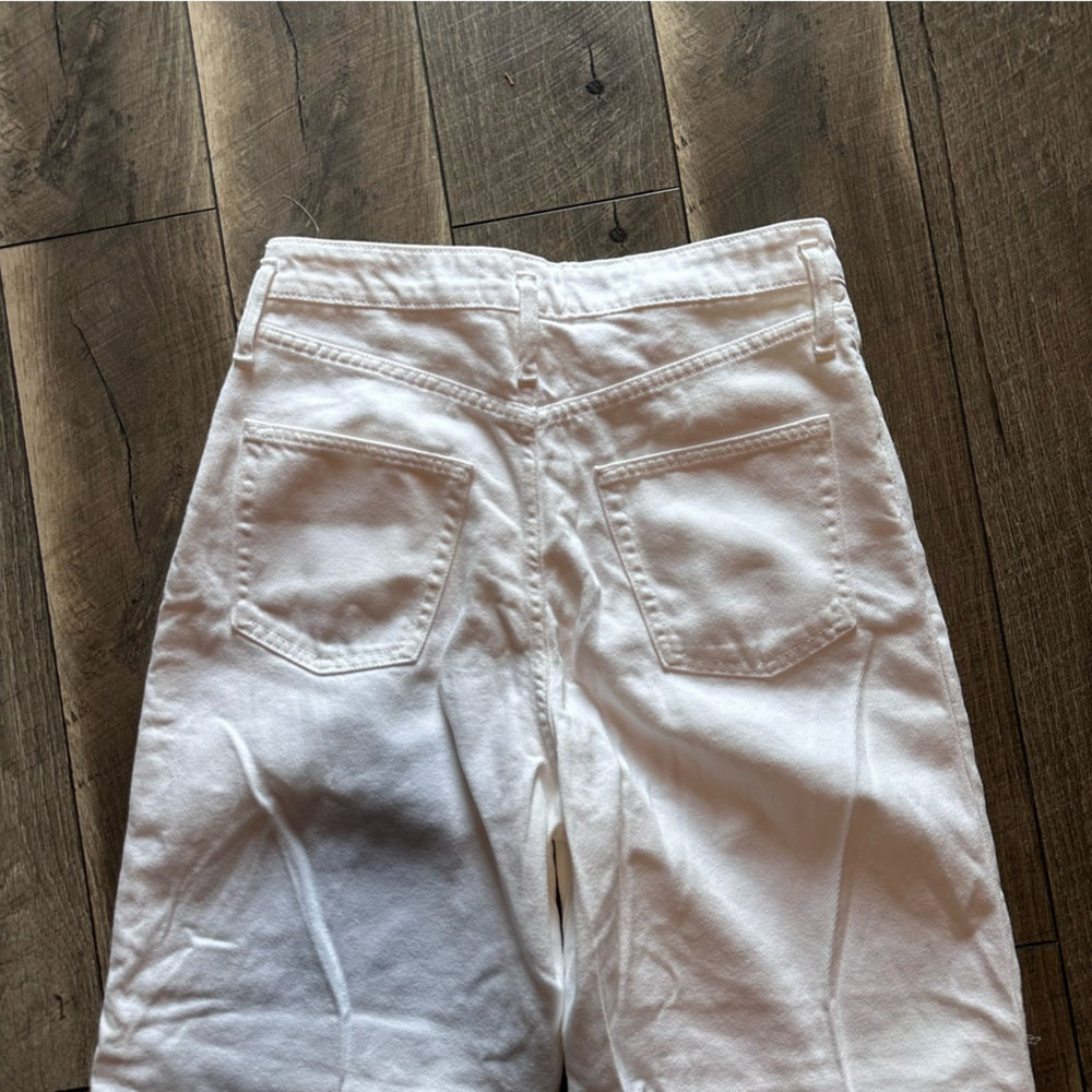 Zara White Wide Leg Jeans