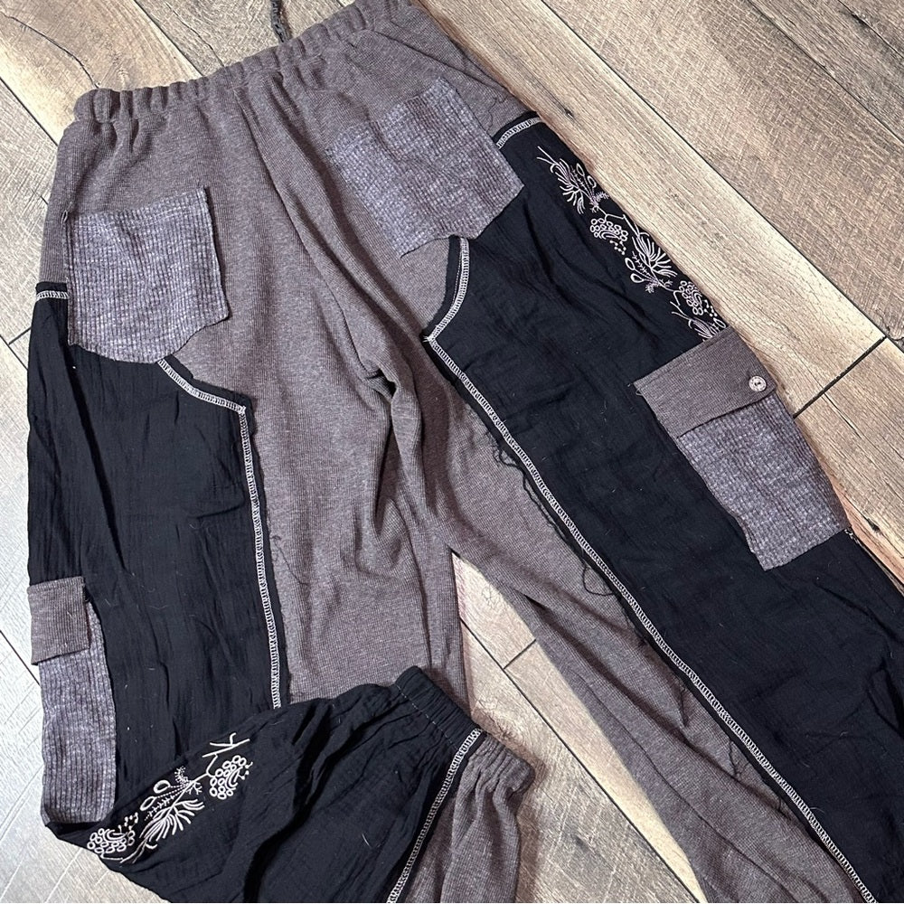 Everyday Chic Patchwork Barrel Sweatpants