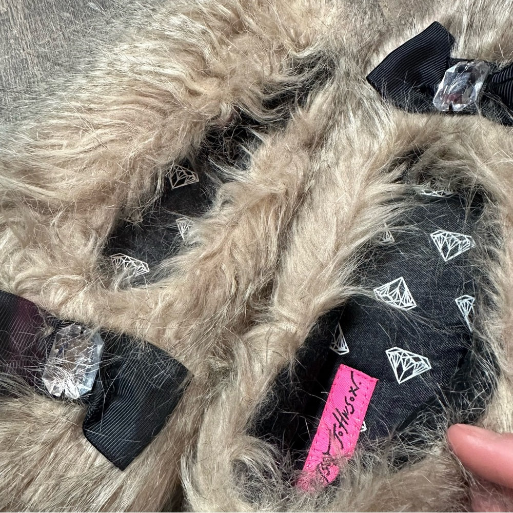 Betsey Johnson Fuzzy Slippers