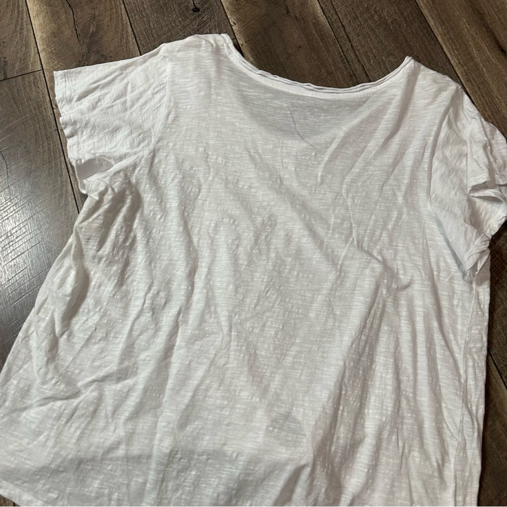 The Sweatshirt Project Short Sleeve Tie Front Top