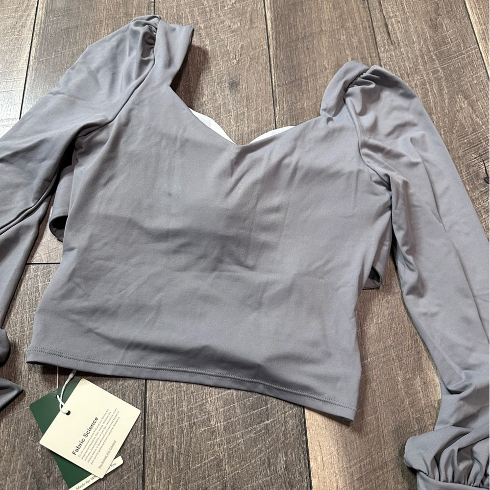 Halara Sweetheart Neck Push-Up Puff Long Sleeve Top