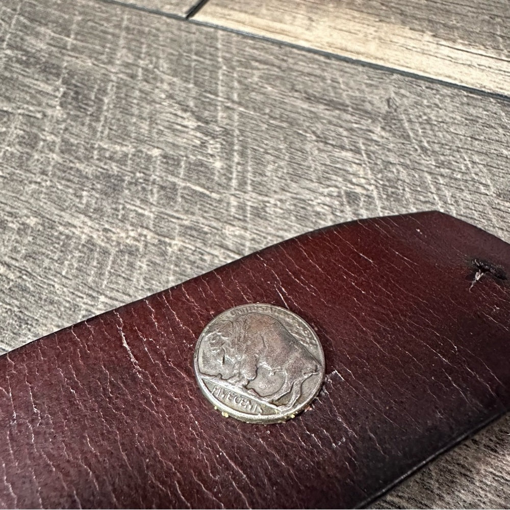 Buffalo Nickel Leather Cuff