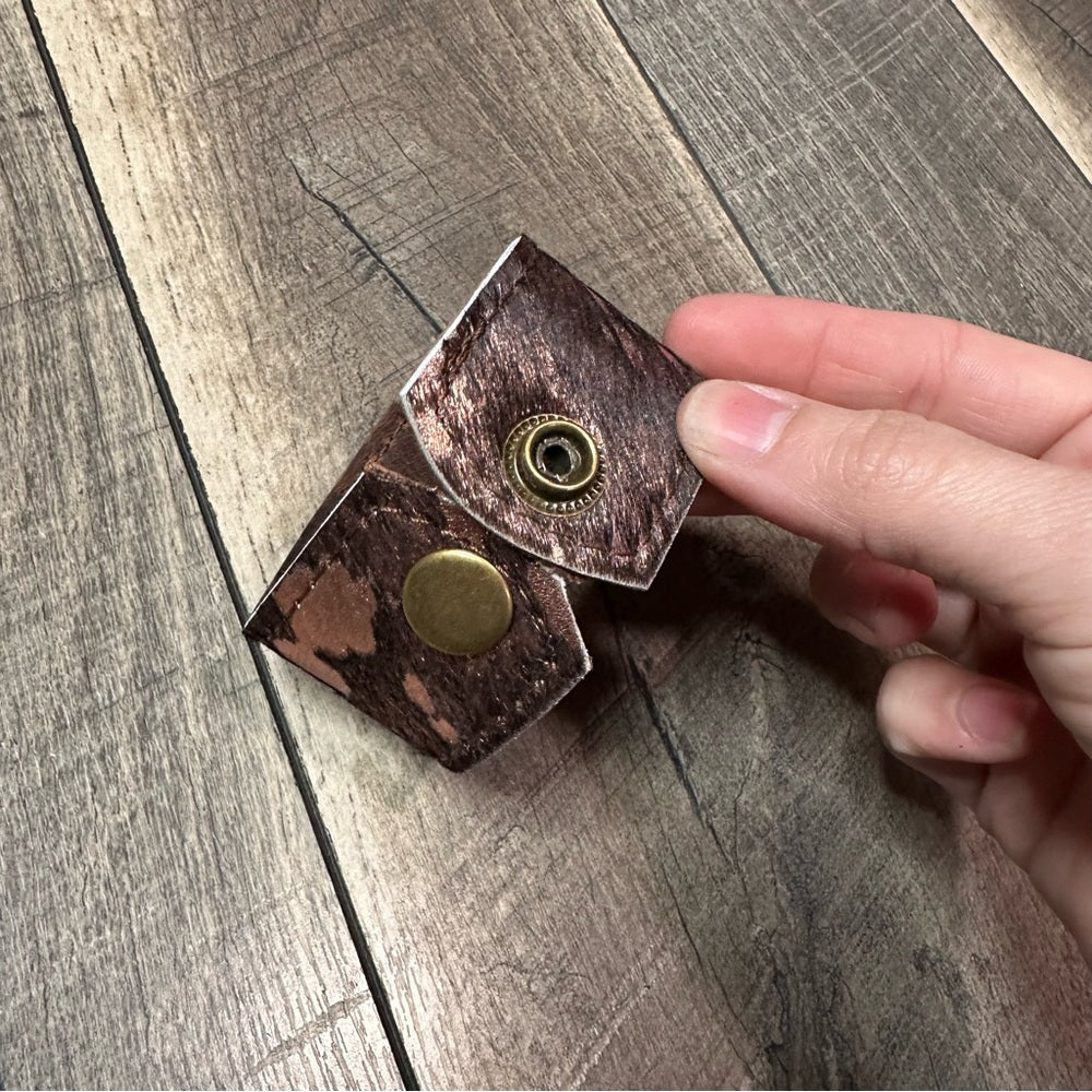 Real Cowhide Cuff / Acid Barbed Rose Gold