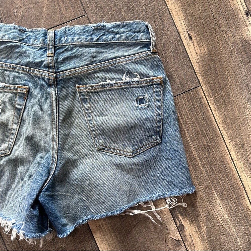 Zara Distressed Hi Rise Shorts