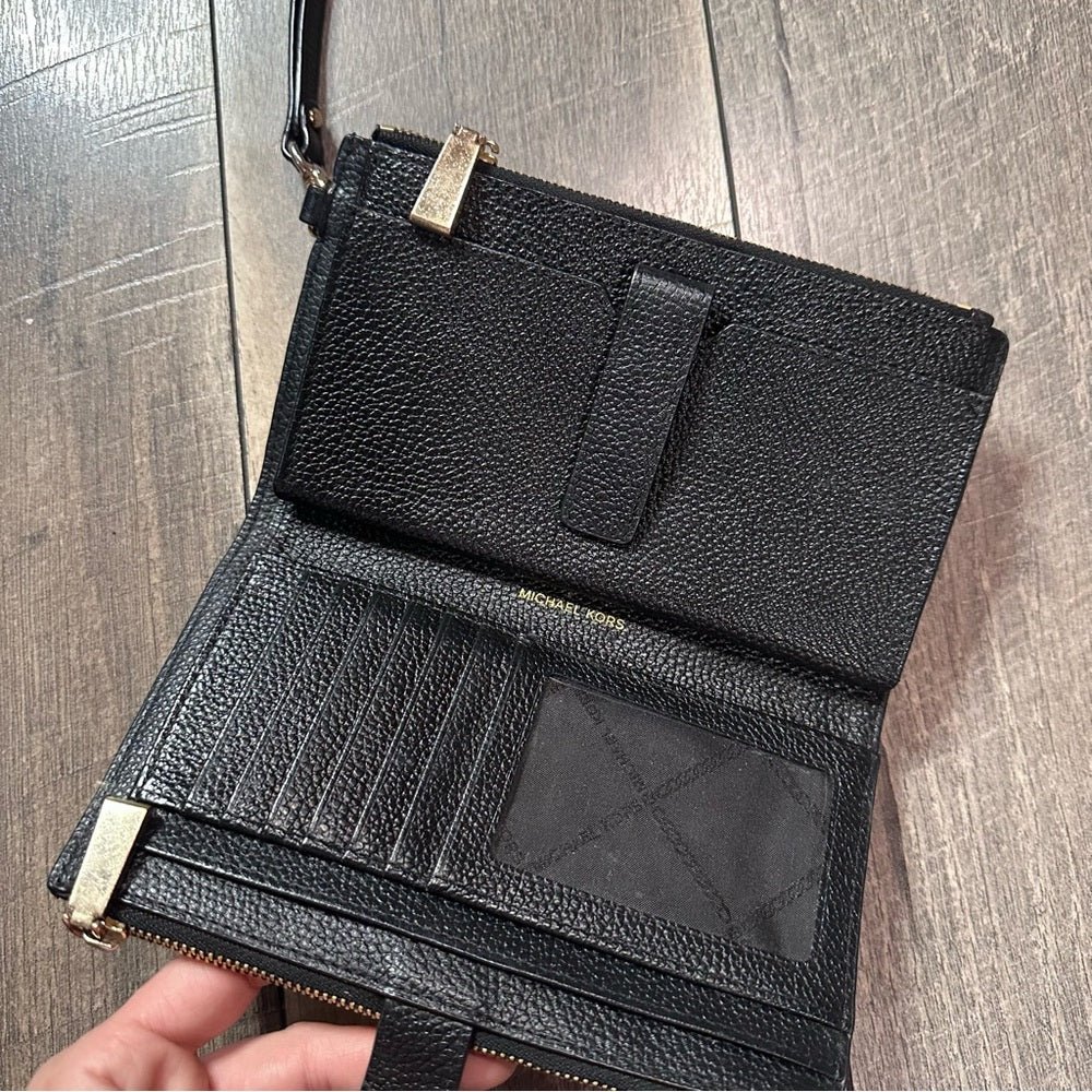 Michael Kors Black Pebble Leather Wallet