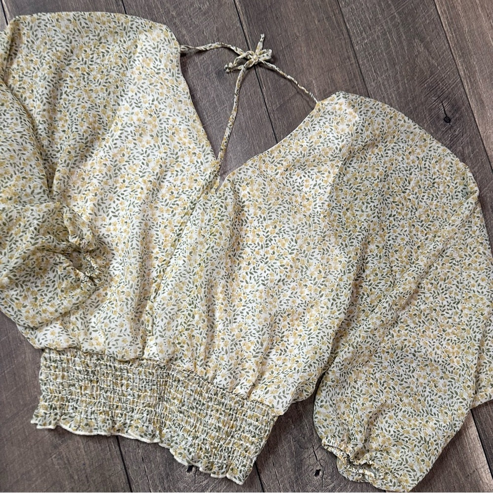 Gilli Floral Sheer Long Sleeve Top