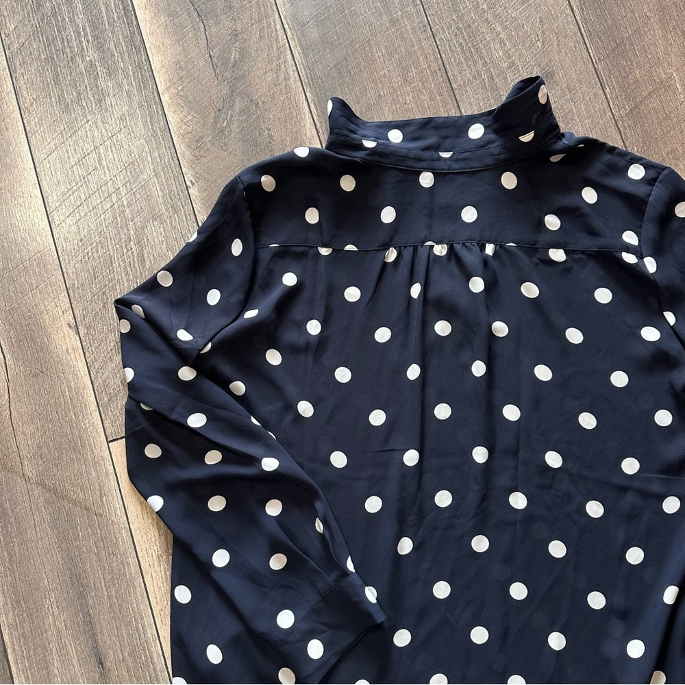 Loft Polka Dot Long Sleeve Blouse