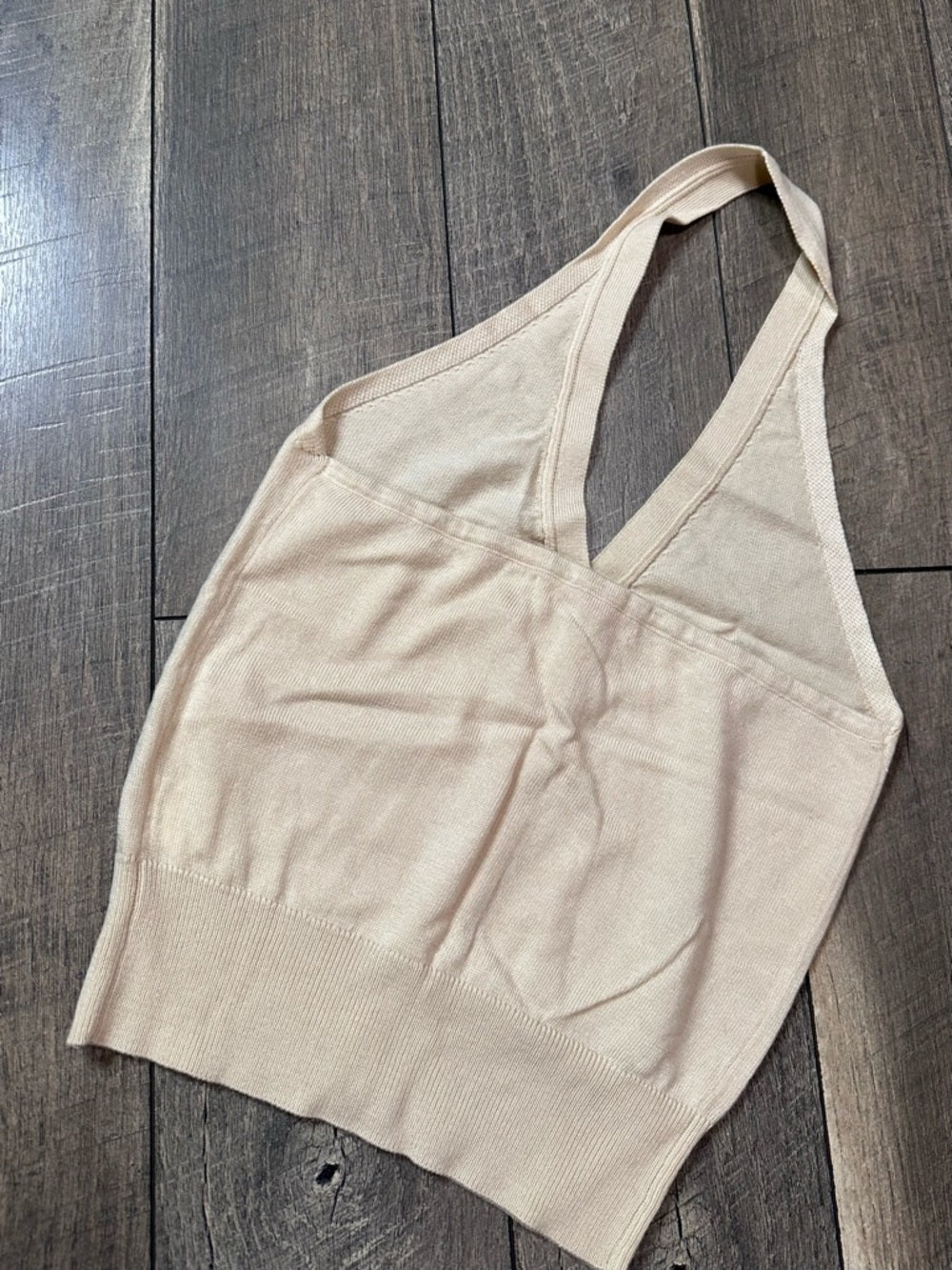 Olivaceous Halter Lightweight Sweater Tank Top
