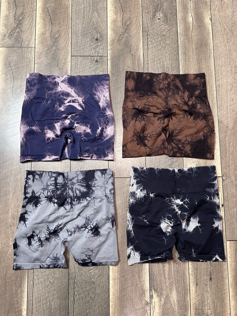 Unbranded Tie Dye Booty Scrunch Workout Shorts Bundle