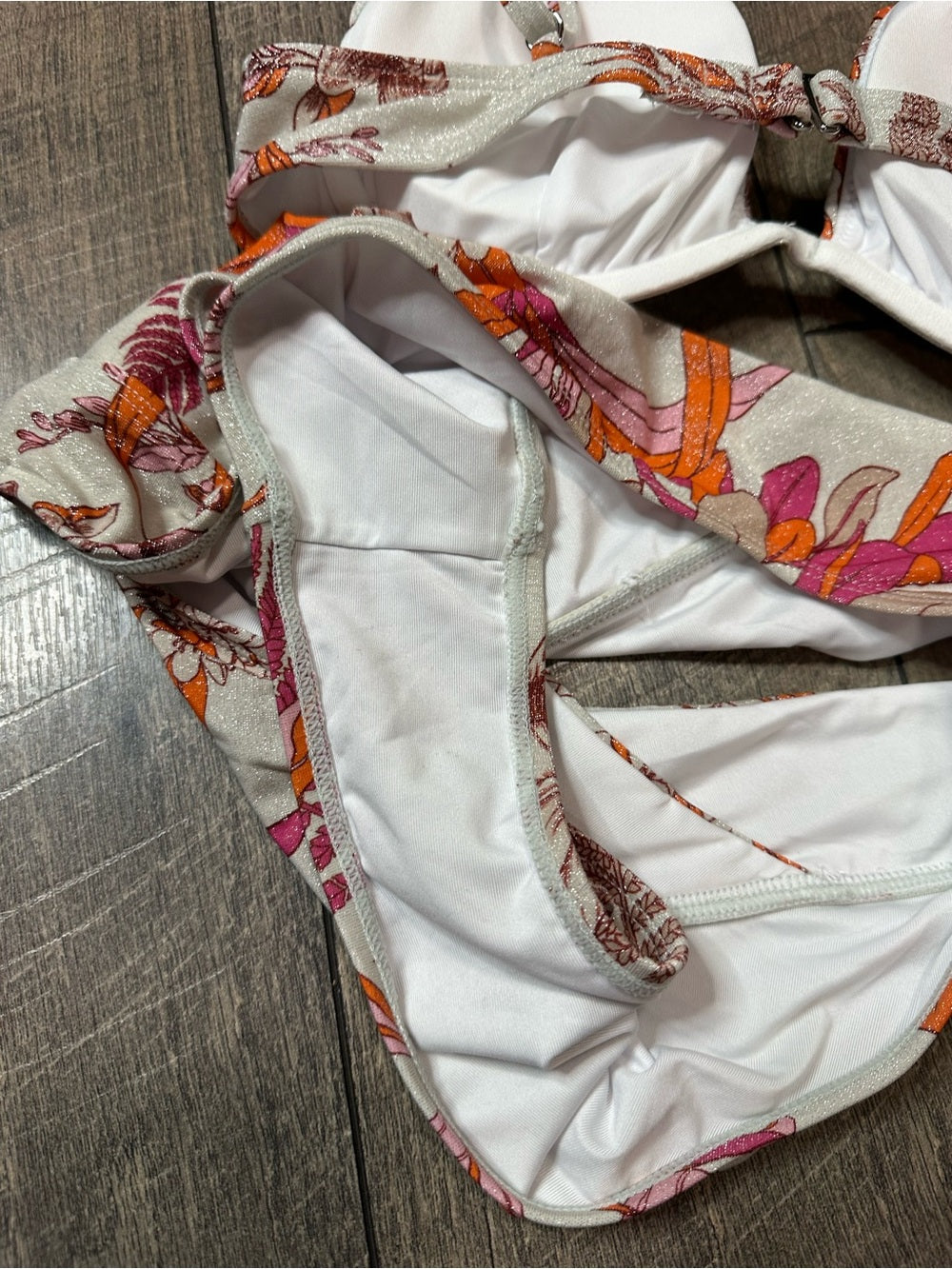 Cupshe Shimmer Floral Bikini