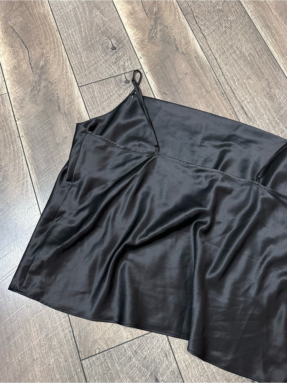 Nine West Silky Black Droop Neck Tank Top