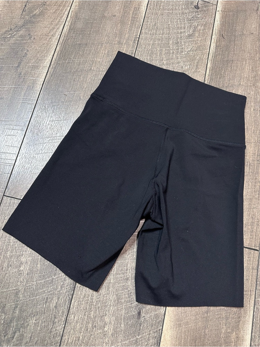 Aerie No Front Seam Black Biker Shorts