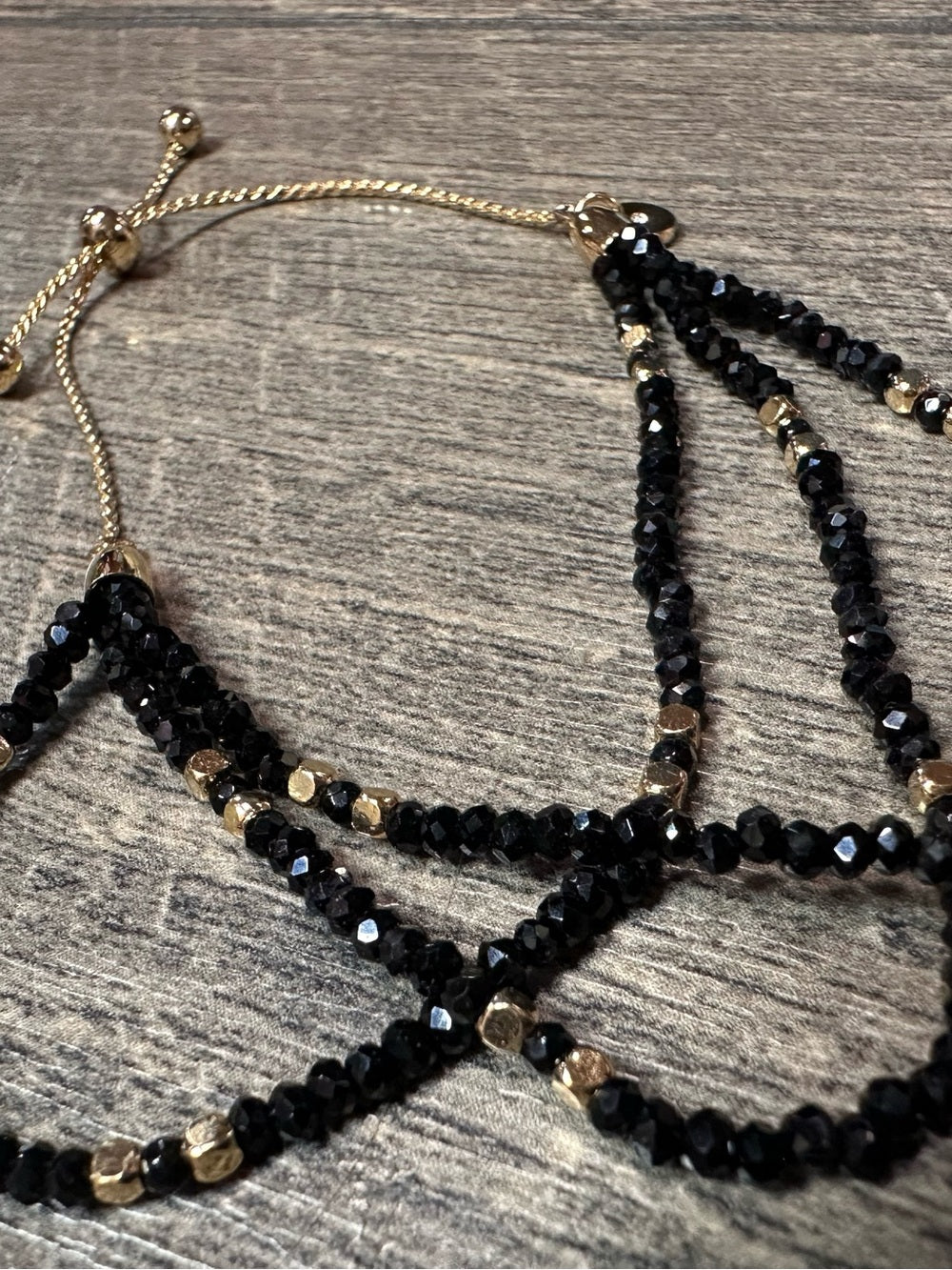 Unbranded Black Beaded Adjustable Bracelet