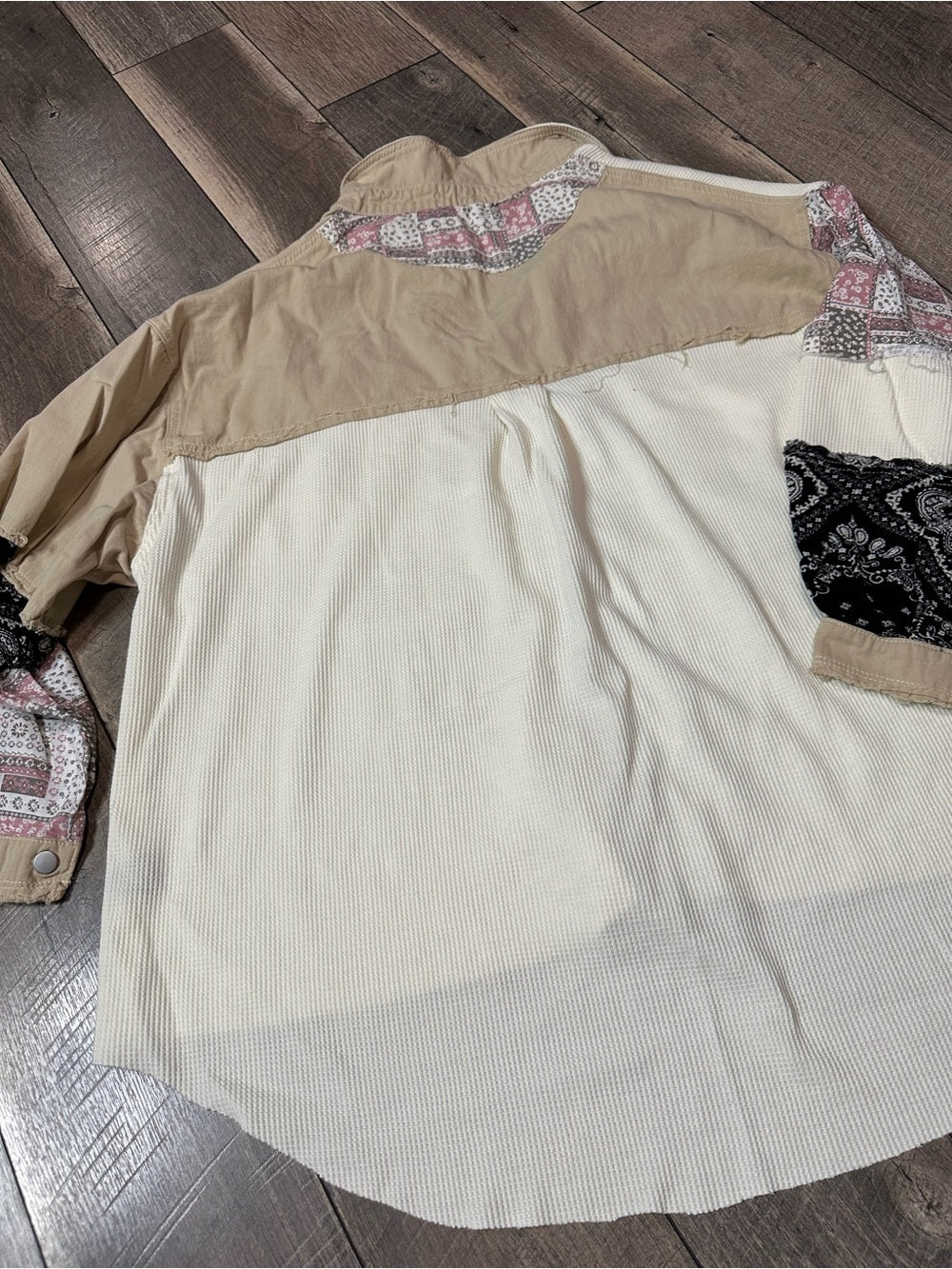POL Waffleknit Oversized Button Down