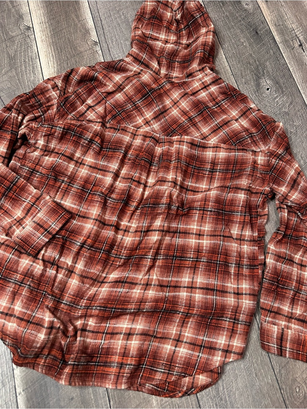 Maurice’s Plaid Hooded Button Down