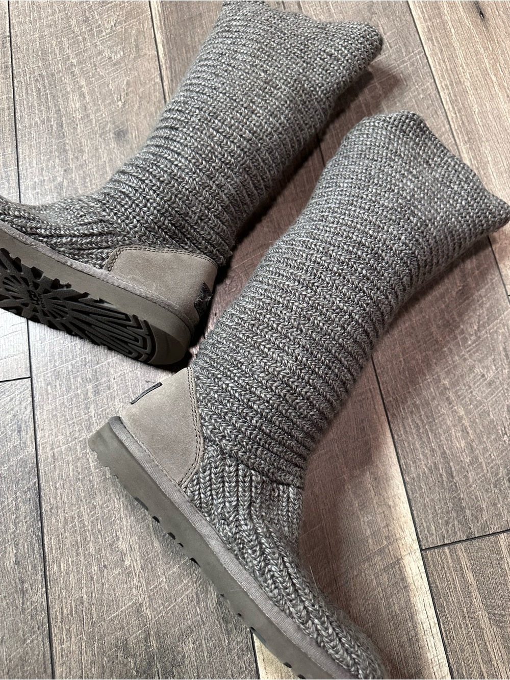 UGG Australia Grey Sweater Button Down Boots