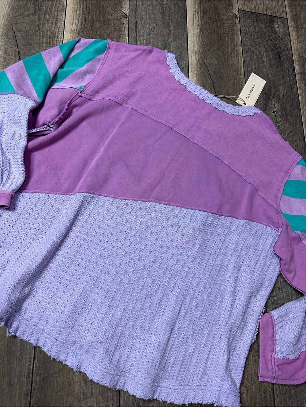 Blue Velvet Oversized Peace Pullover (has pockets)