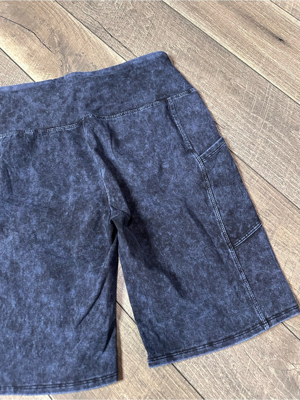 Zenana Acidwash Biker Shorts