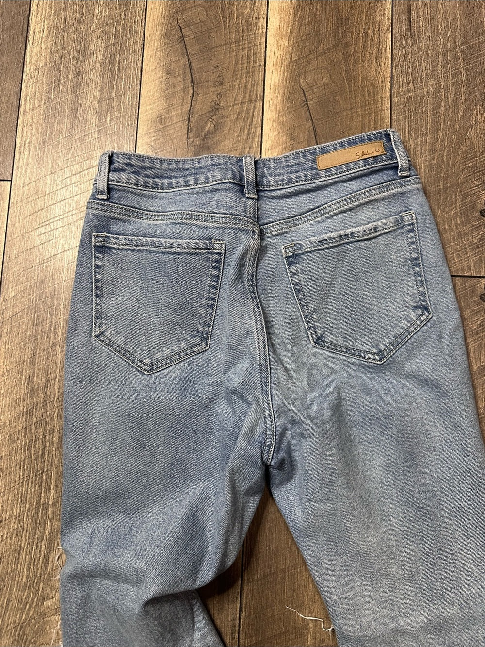 Cello Distressed Hi Rise Ankle Crop Jeans
