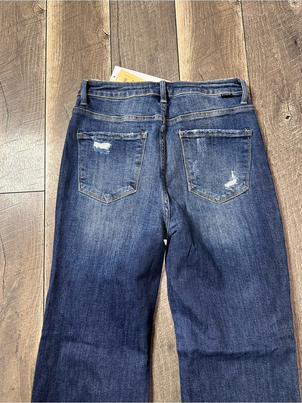 Risen Hi Rise Straight Leg Jeans