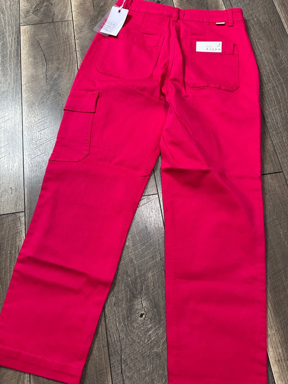 Risen Fuscia Hi Rise Cargo Boyfriend Fit Jeans