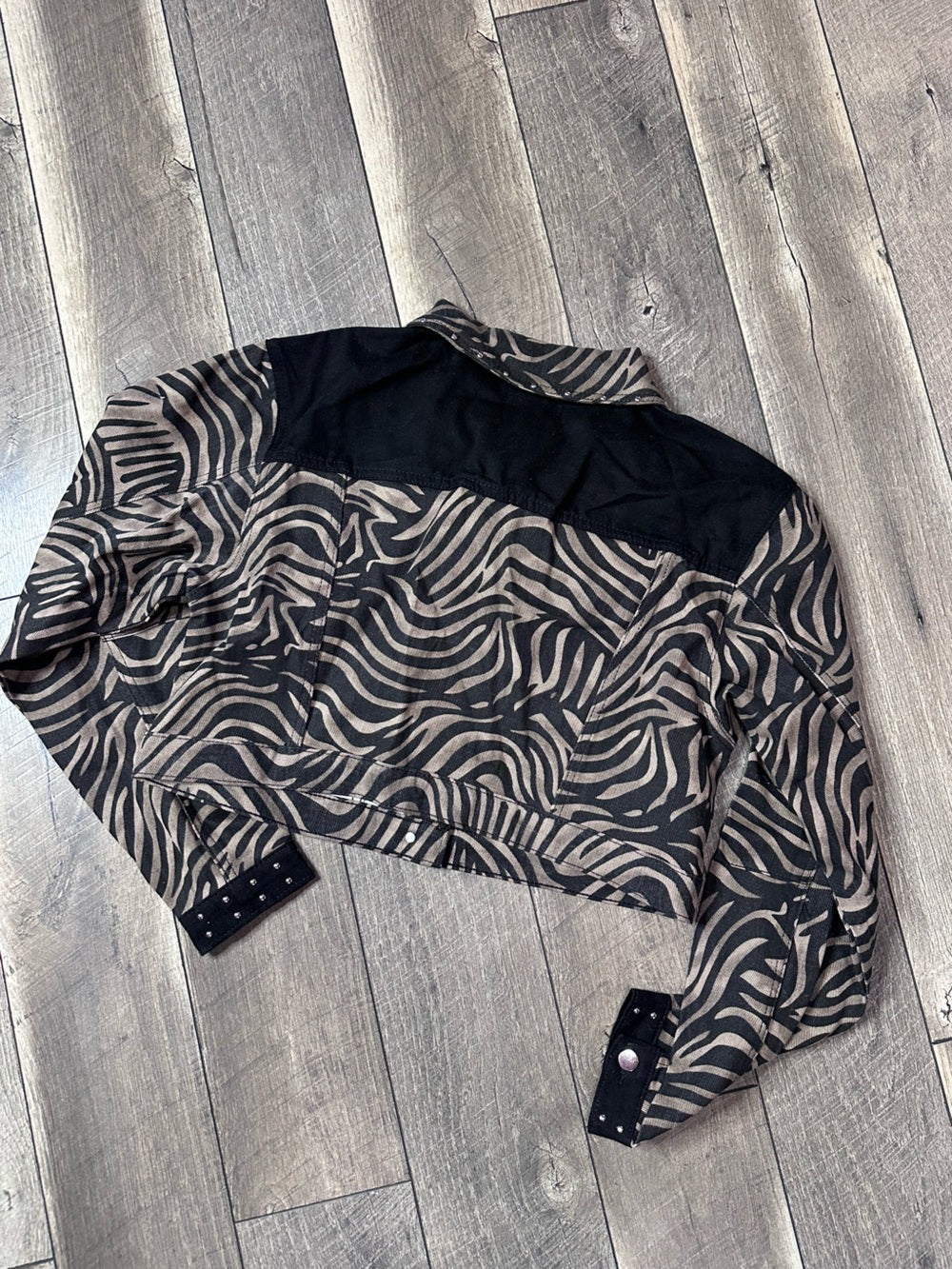 Fashion Nova Zebra Denim Jacket