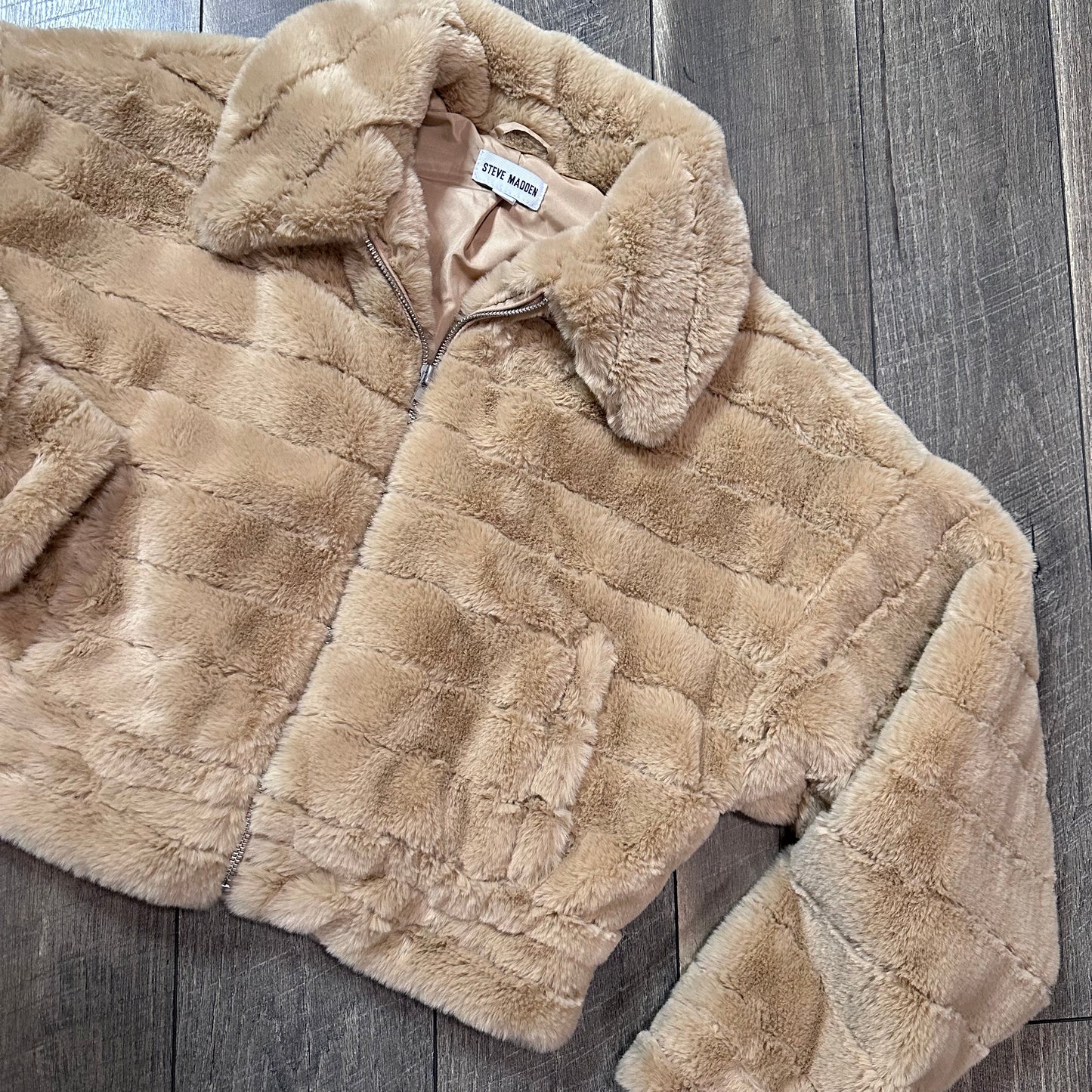 Steve Madden Faux Fur Zip Jacket