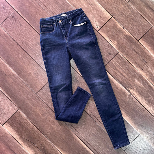 Good American Crossover Waist Skinny Jeans