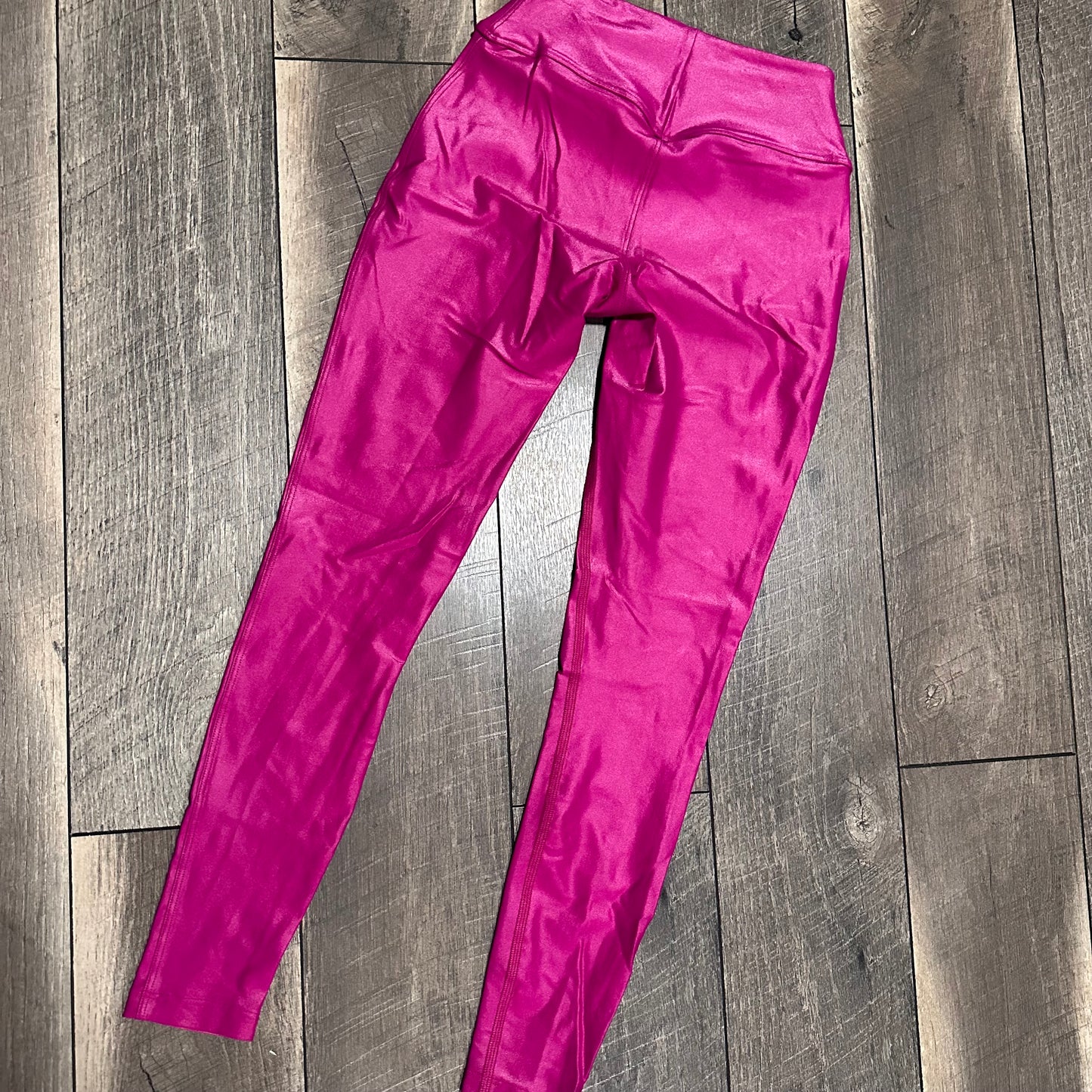 Bombshell Sportswear No Front Seam Hot Pink Foil Leggings