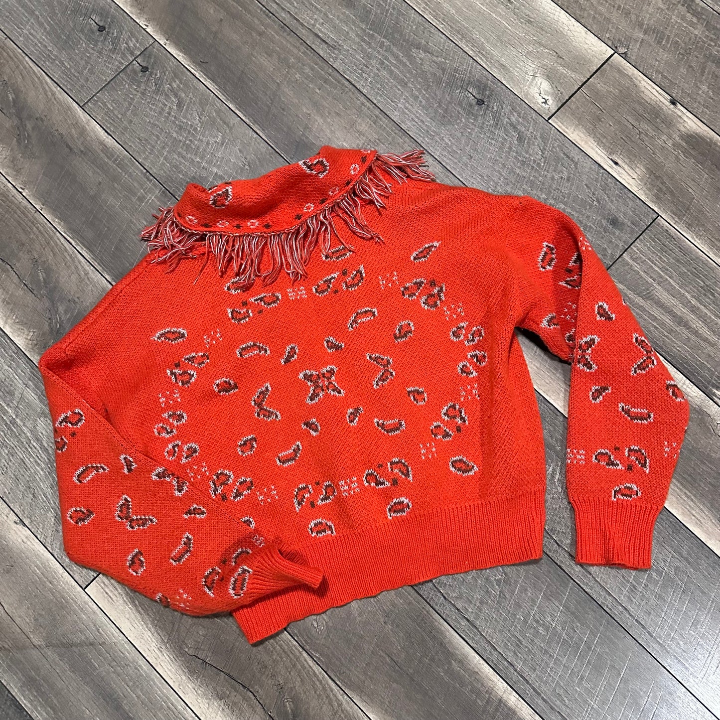 143 Story Western Fringe Detail Sweater