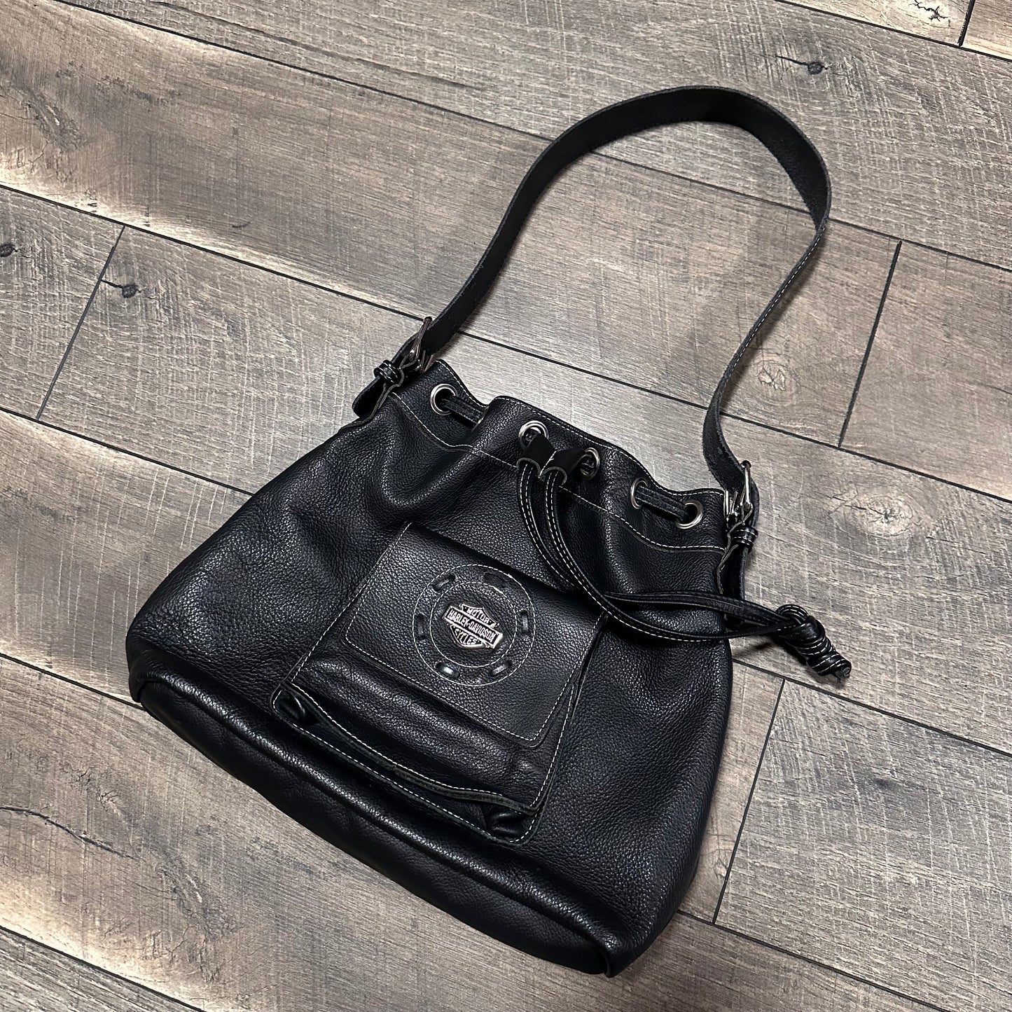 Harley-Davidson Leather Bucket Bag