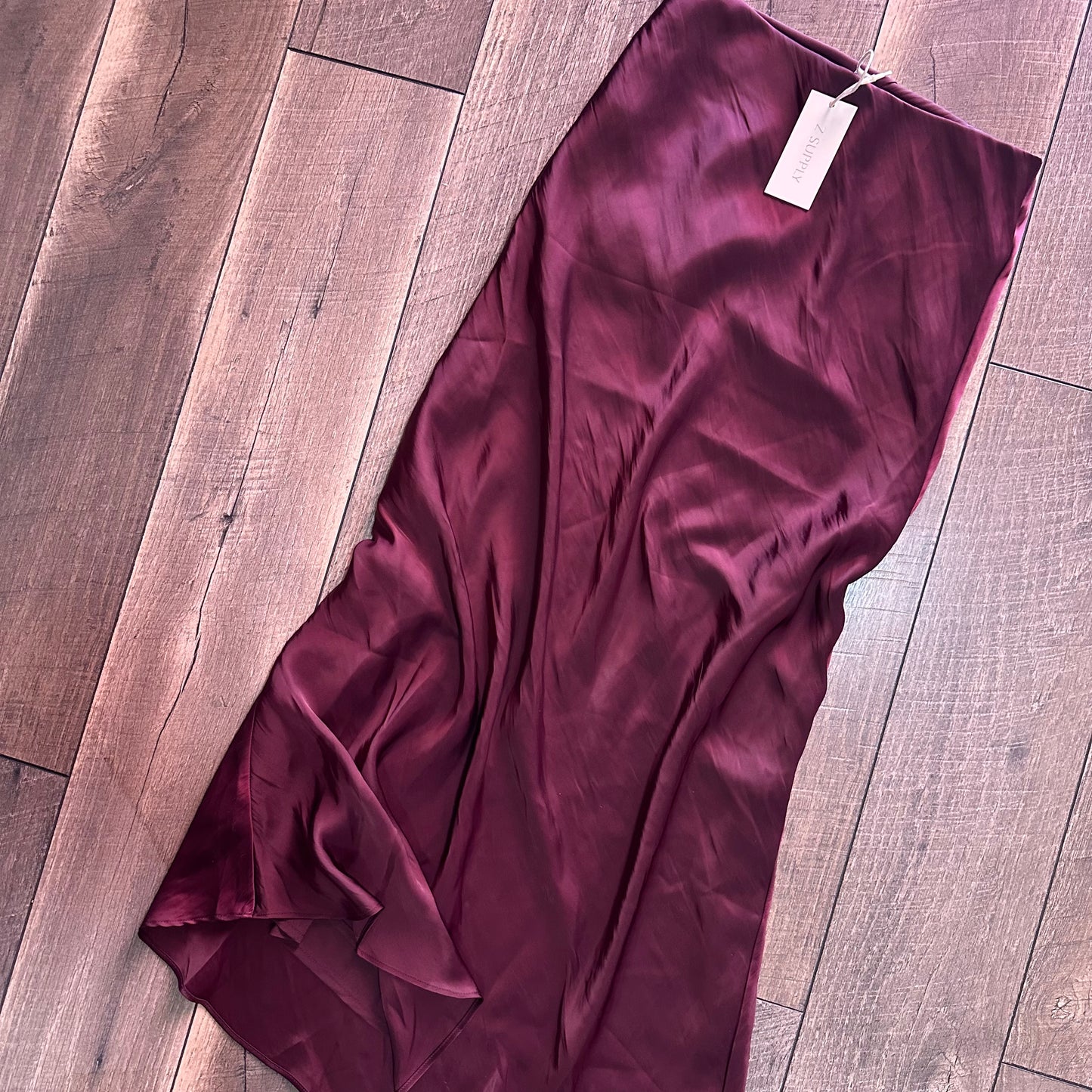 Z Supply Berry Wine Europa Poly Sheen Skirt (new with tags)