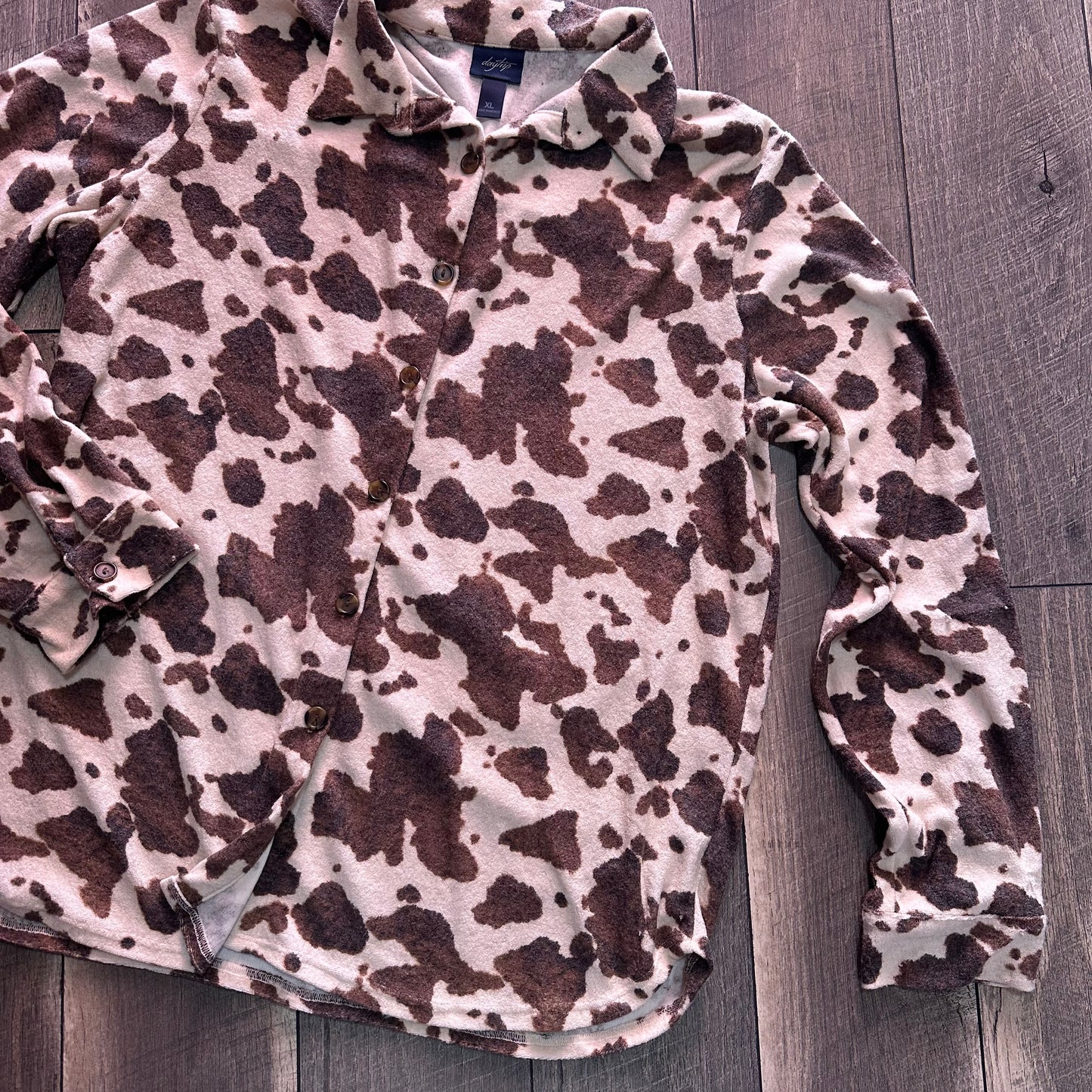 Daytrip Cow Print Super Soft Button Down