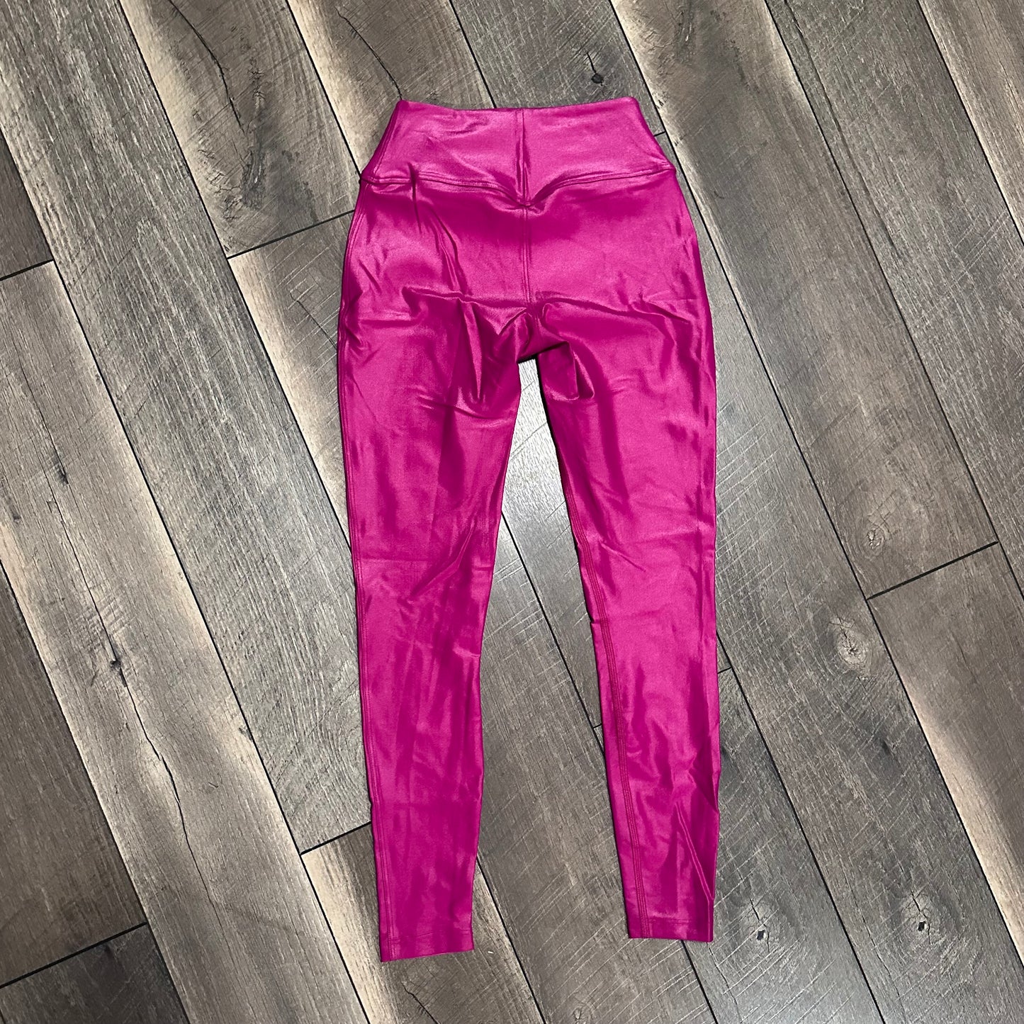 Bombshell Sportswear No Front Seam Hot Pink Foil Leggings