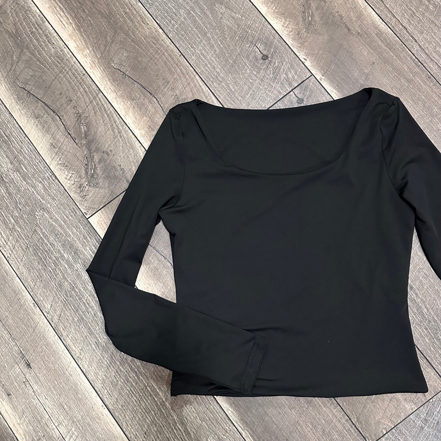 Unbranded Long Sleeve Double Lined Square Neck Top
