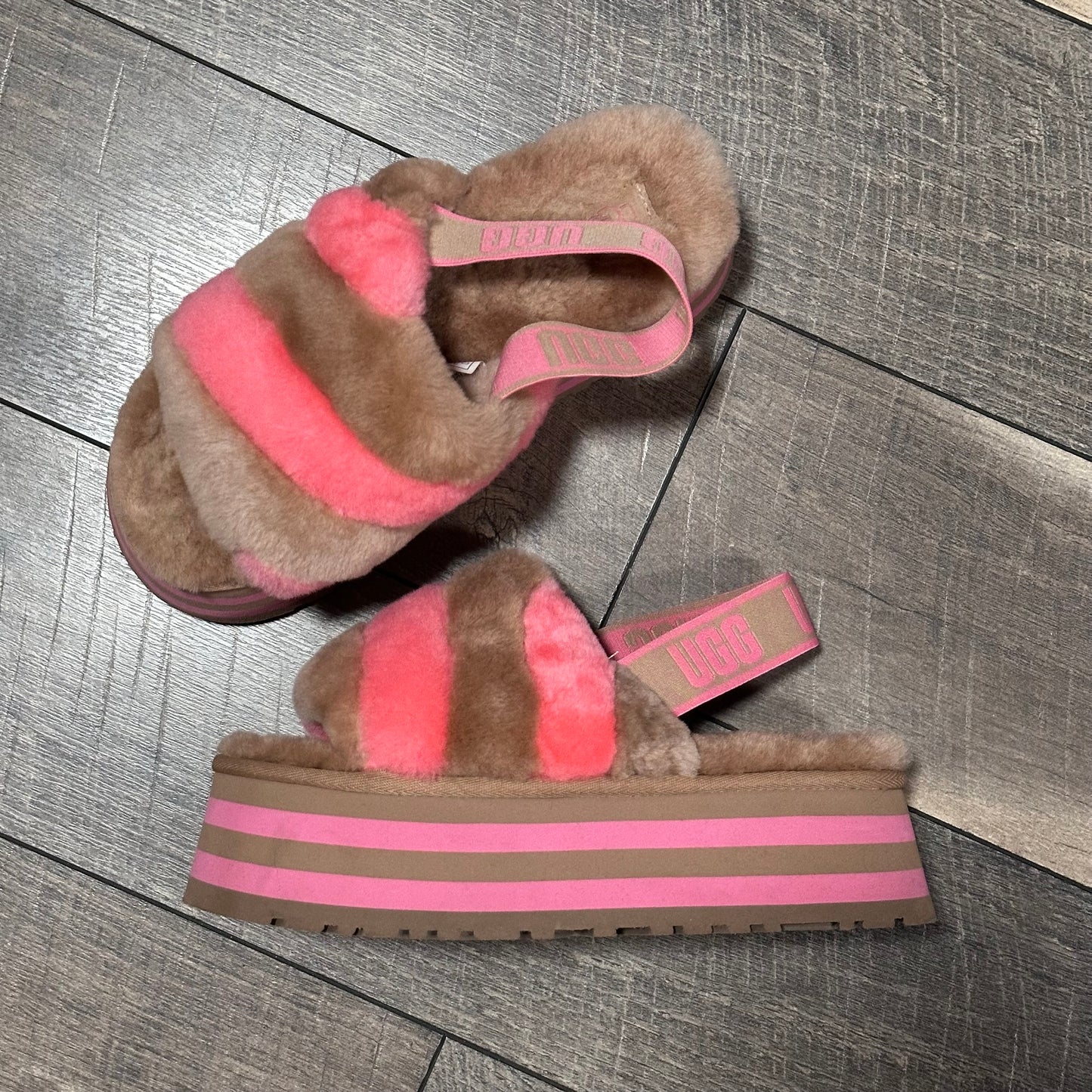 UGG Disco Stripe Slide Platform Sandals