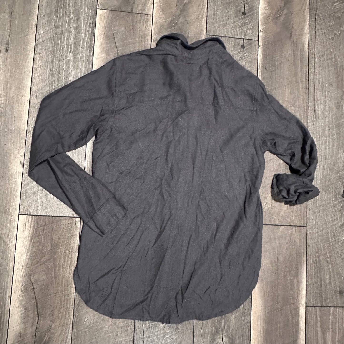 Abercrombie Grey/Green Soft Boyfriend Fit Button Down