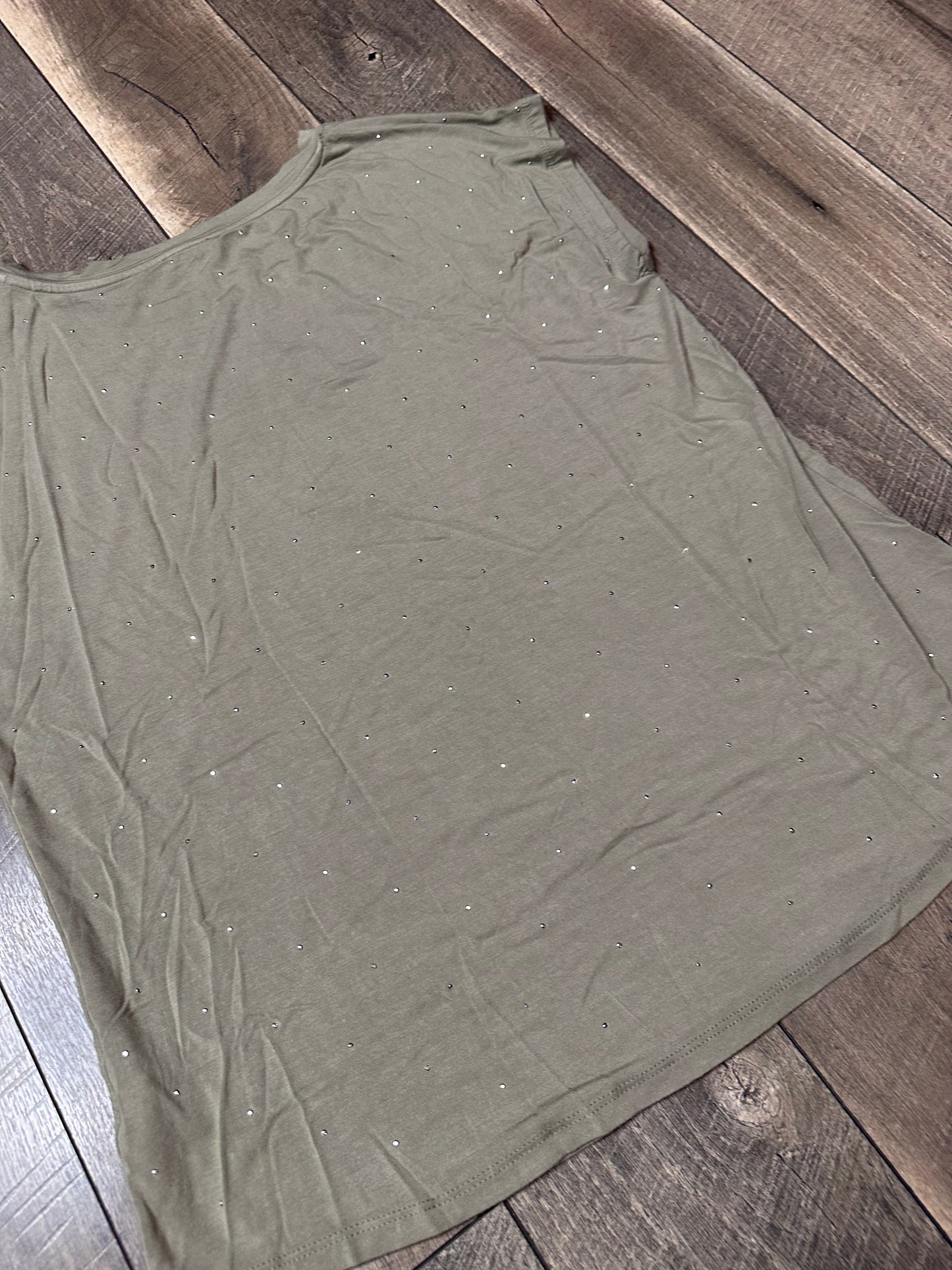 Maurice’s Sparkle Studded Eucalyptus Short Sleeve Top