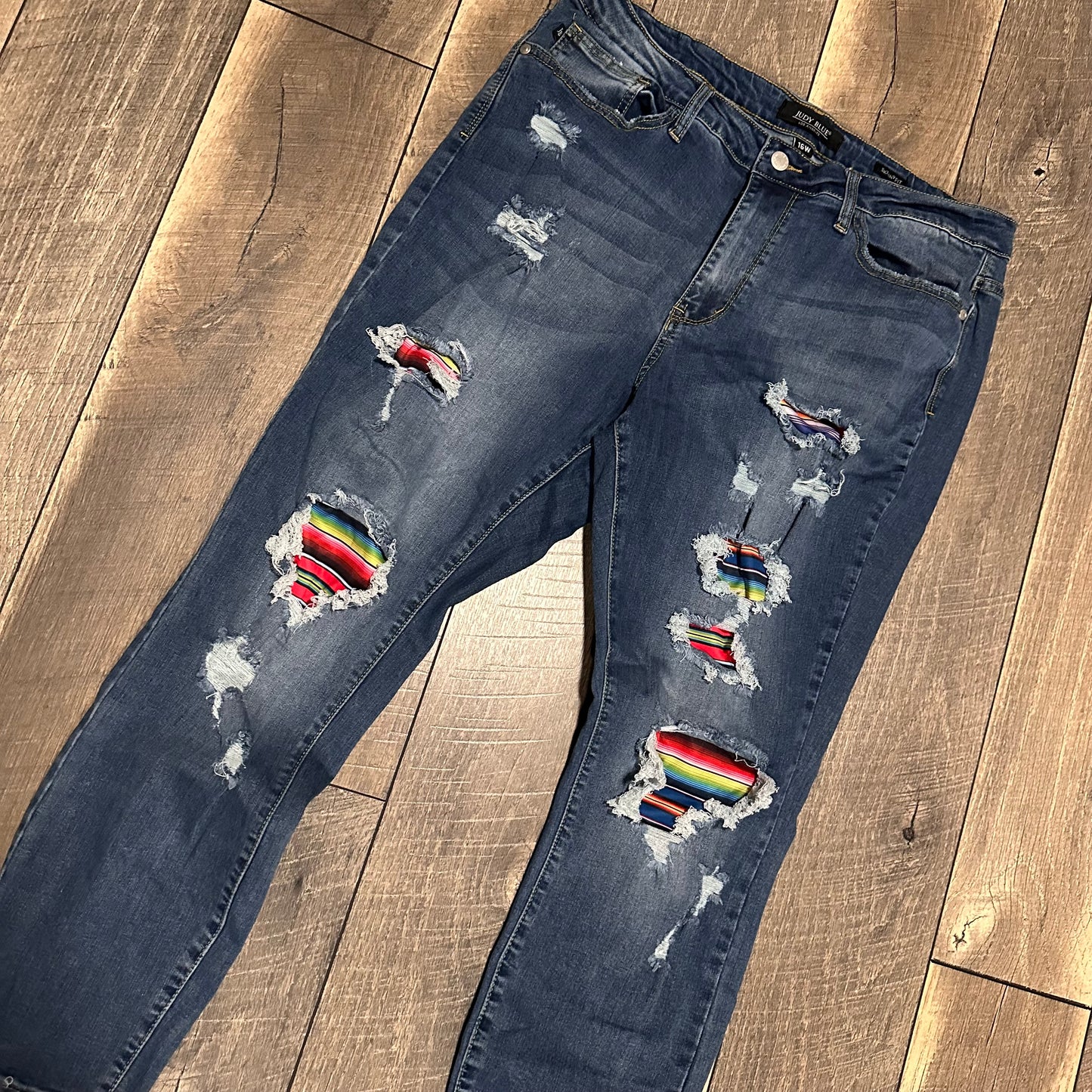 Judy Blue Multicolor Distressed Skinny Fit Jeans