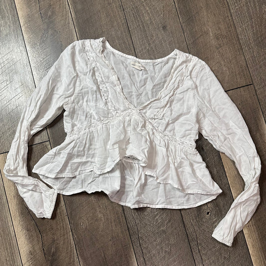 Aeropostale White Babydoll Long Sleeve